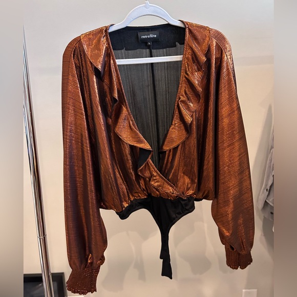 Retrofète Fiona metallic bodysuit rust - Picture 2 of 5